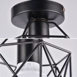 Metal Cage Flush Mount Ceiling Light