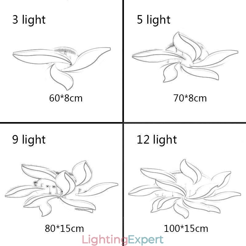 Acrylic Petal Flush Mount Ceiling Light