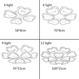 Heart Shaped Petal Ceiling Light Flush Mount