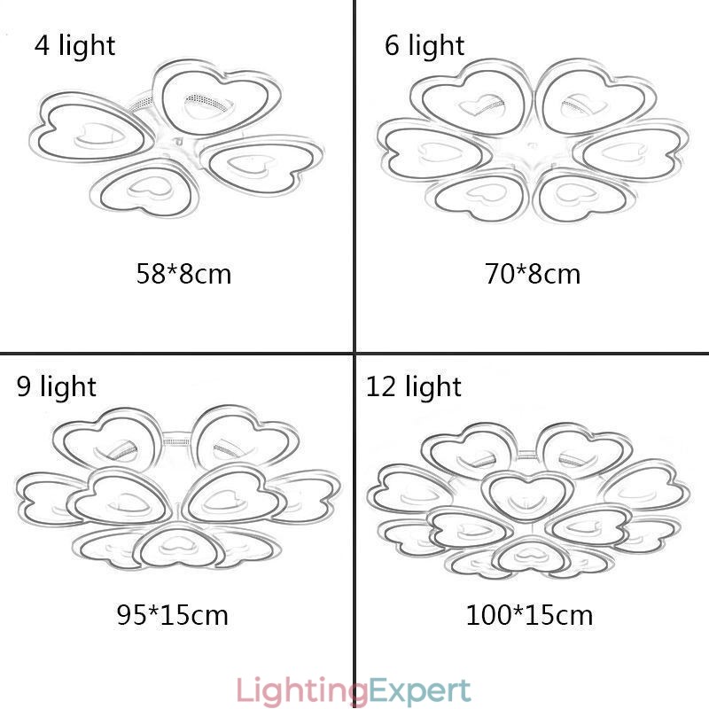 Heart Shaped Petal Ceiling Light Flush Mount