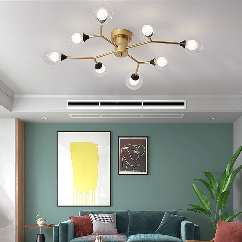 Glass Ball Flush Mount Magic Bean Ceiling Light