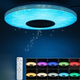 Flush Mount Ceiling Light Decorative Lamp Remote APP Control Bluetooth Music Speaker Lamp