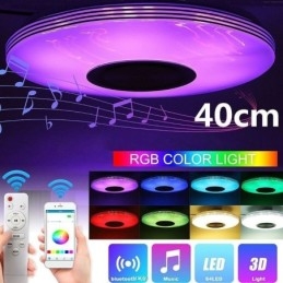 Flush Mount Ceiling Light Decorative Lamp Remote APP Control Bluetooth Music Speaker Lamp