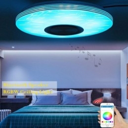 Flush Mount Ceiling Light Decorative Lamp Remote APP Control Bluetooth Music Speaker Lamp