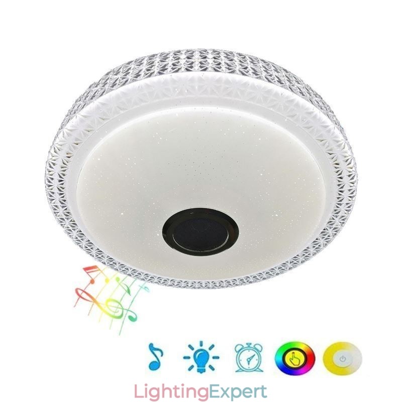Ceiling Light Decorative Lamp Remote APP Control Bluetooth Music Speaker Flush Mount