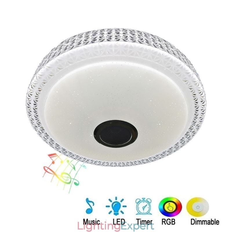Ceiling Light Decorative Lamp Remote APP Control Bluetooth Music Speaker Flush Mount