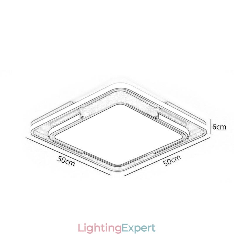 Modern Simple Flush Mount Ceiling Light Square Acrylic Light Fixture