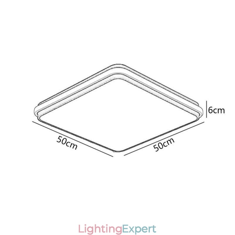 Minimalist Square Flush Mount Ceiling Light Fixture Modern Acrylic Lighting