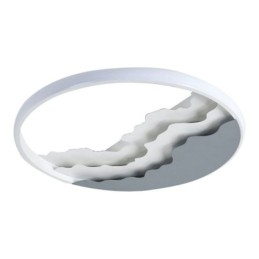 Round Flush Mount Unique Wave Shaped Acrylic Ceiling Light