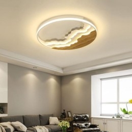 Round Flush Mount Unique Wave Shaped Acrylic Ceiling Light