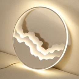 Round Flush Mount Unique Wave Shaped Acrylic Ceiling Light