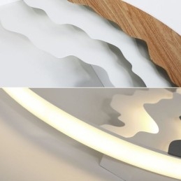 Round Flush Mount Unique Wave Shaped Acrylic Ceiling Light