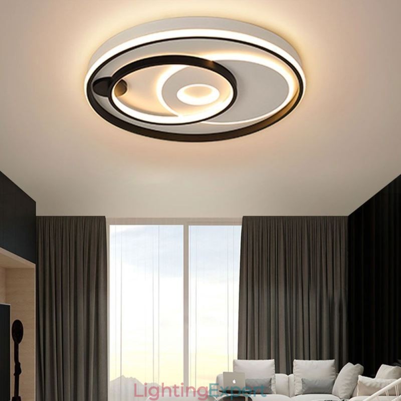 Overlapping Round Flush Mount Ceiling Light Modern Acrylic Light