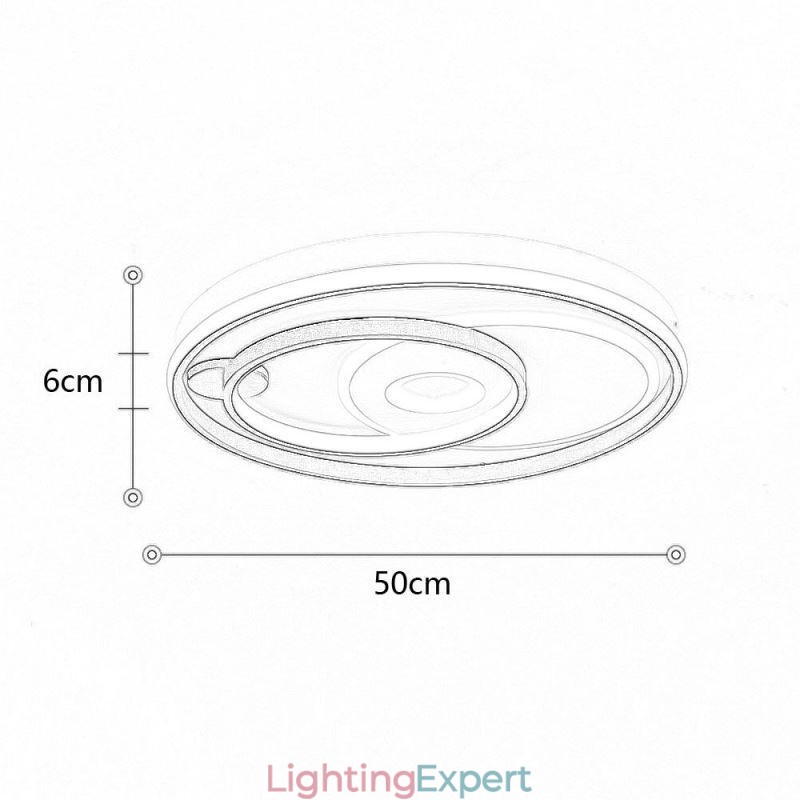 Overlapping Round Flush Mount Ceiling Light Modern Acrylic Light