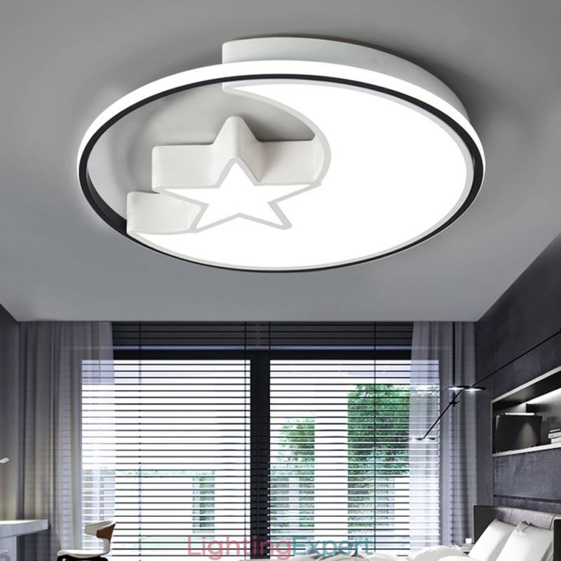 Moon & Star Flush Mount Ceiling Light