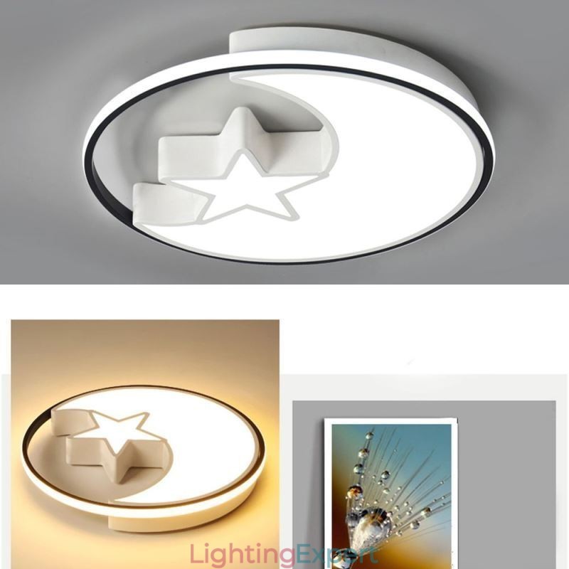 Moon & Star Flush Mount Ceiling Light