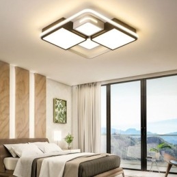 Modern Flush Mount Ceiling Light Acrylic Square Black and White Light Fixture