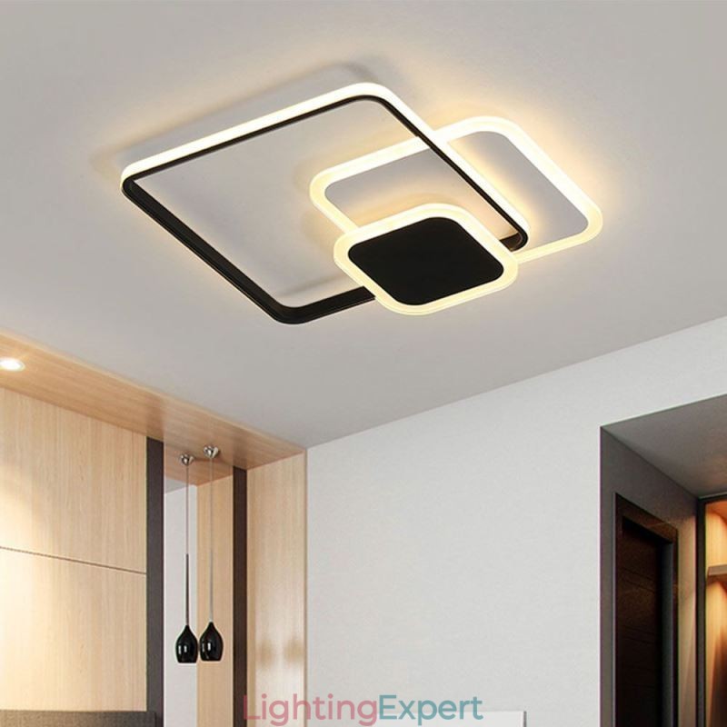 Square Frames Flush Mount Decorative Ceiling Light