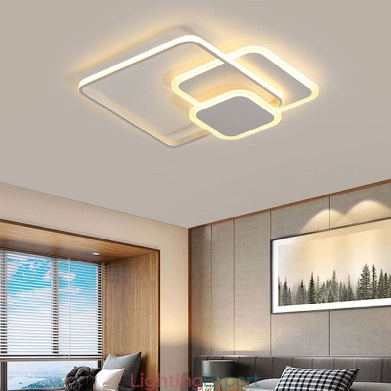 Square Frames Flush Mount Decorative Ceiling Light