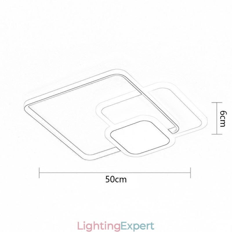 Square Frames Flush Mount Decorative Ceiling Light