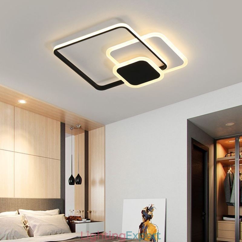 Square Frames Flush Mount Decorative Ceiling Light