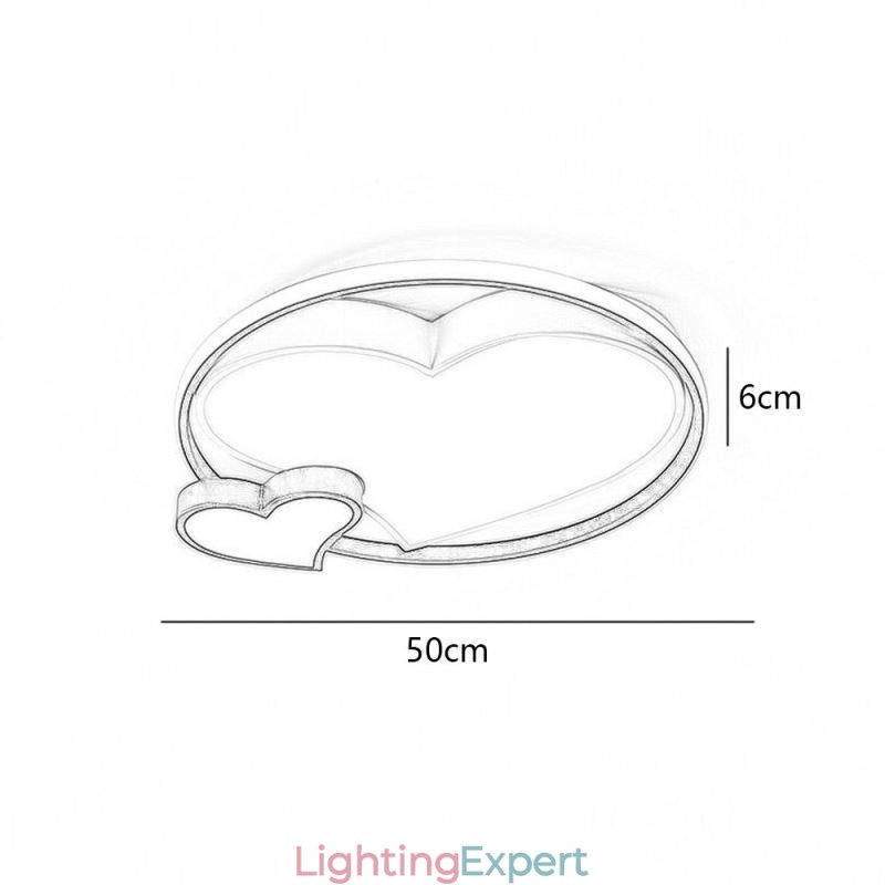 Double Hearts Flush Mount Ceiling Lamp Decorative Lighting