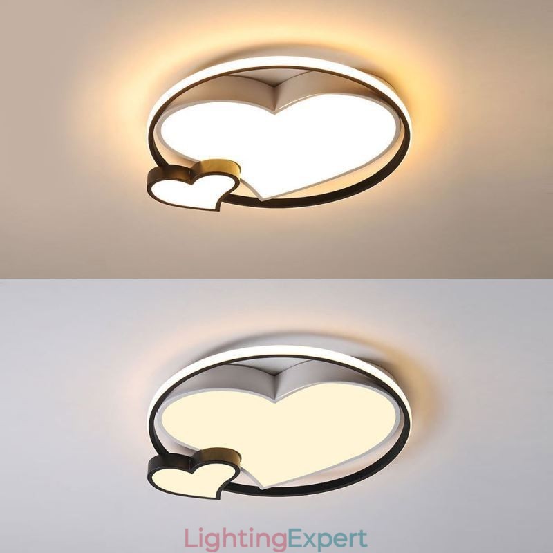 Double Hearts Flush Mount Ceiling Lamp Decorative Lighting