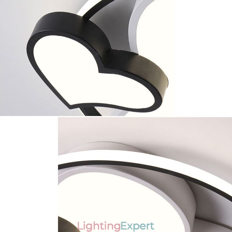 Double Hearts Flush Mount Ceiling Lamp Decorative Lighting