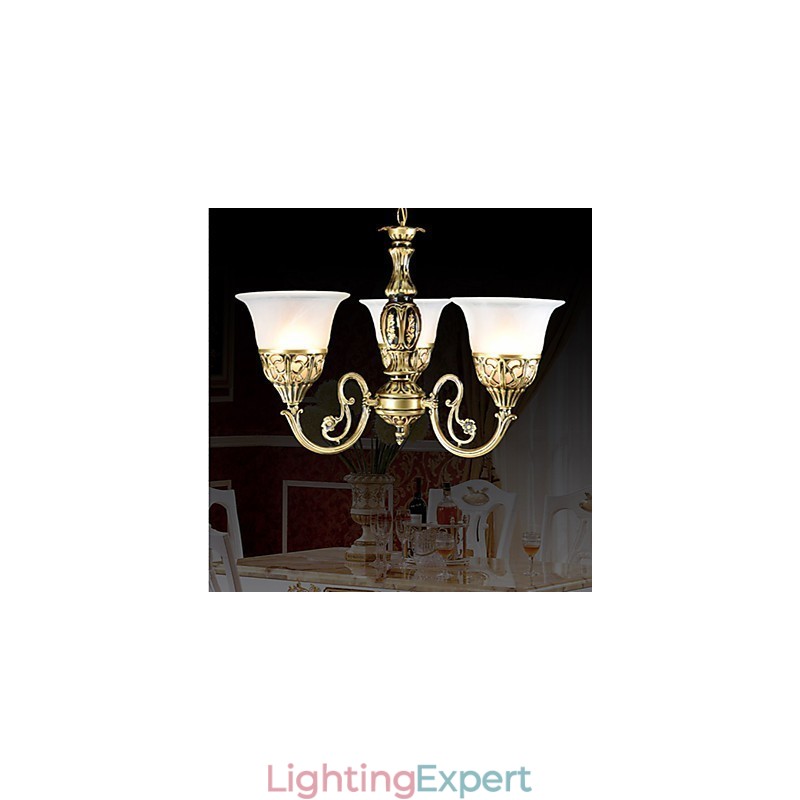 Traditional Classic Bronze Metal Chandelier
