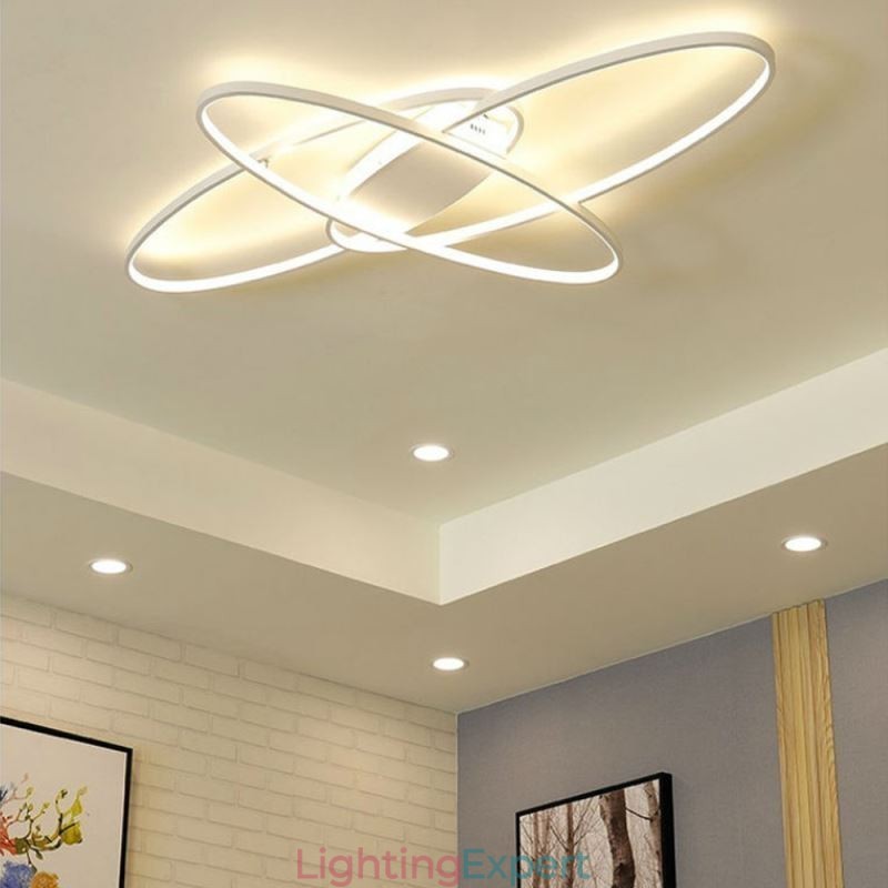 Modern Oval Flush Mount Ceiling Light Acrylic Decorative Light Fixture