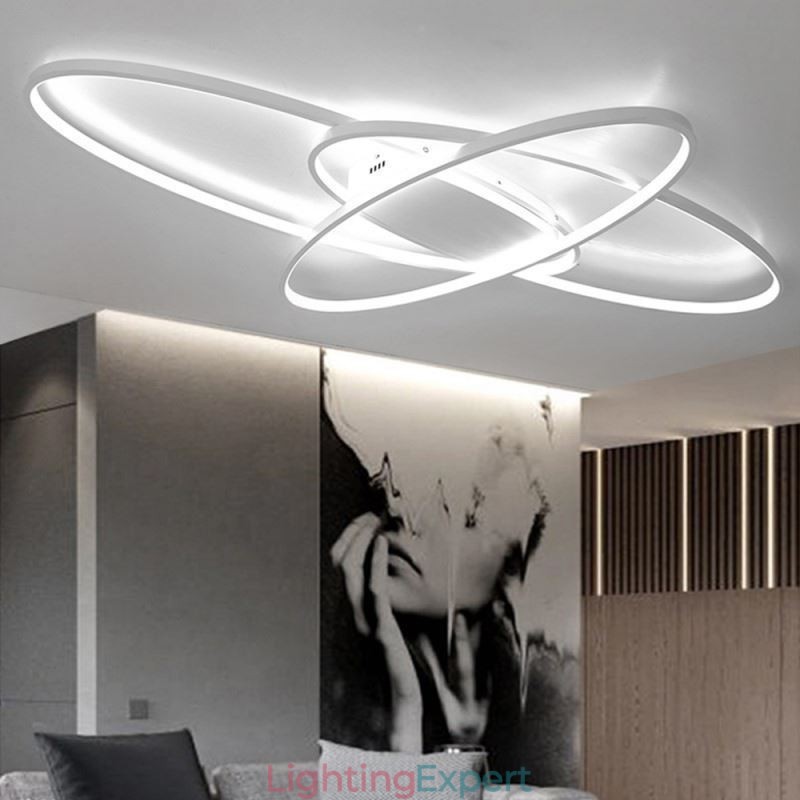 Modern Oval Flush Mount Ceiling Light Acrylic Decorative Light Fixture