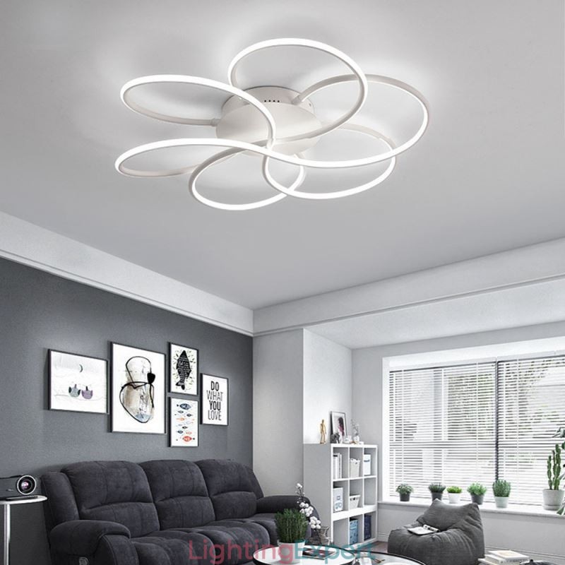 Linear Flush Mount Ceiling Light Modern Flower Design Light
