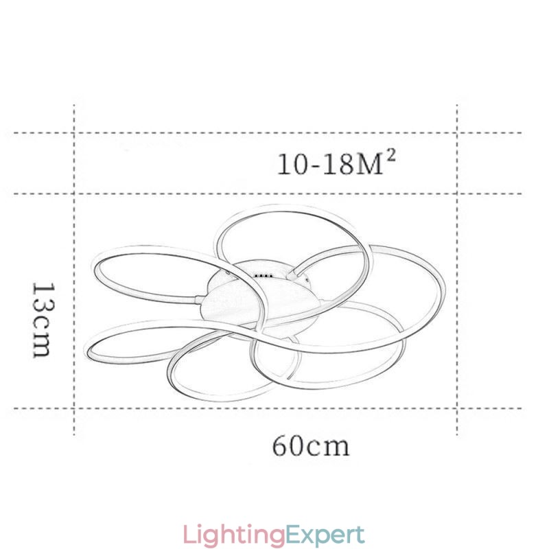 Linear Flush Mount Ceiling Light Modern Flower Design Light