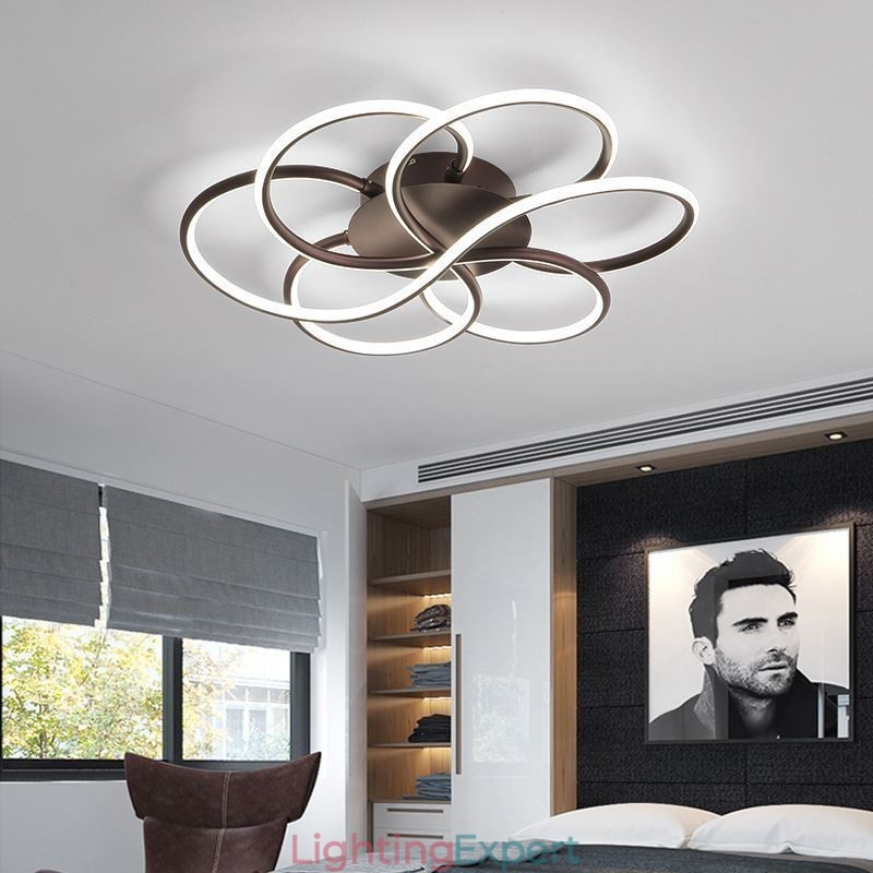 Linear Flush Mount Ceiling Light Modern Flower Design Light