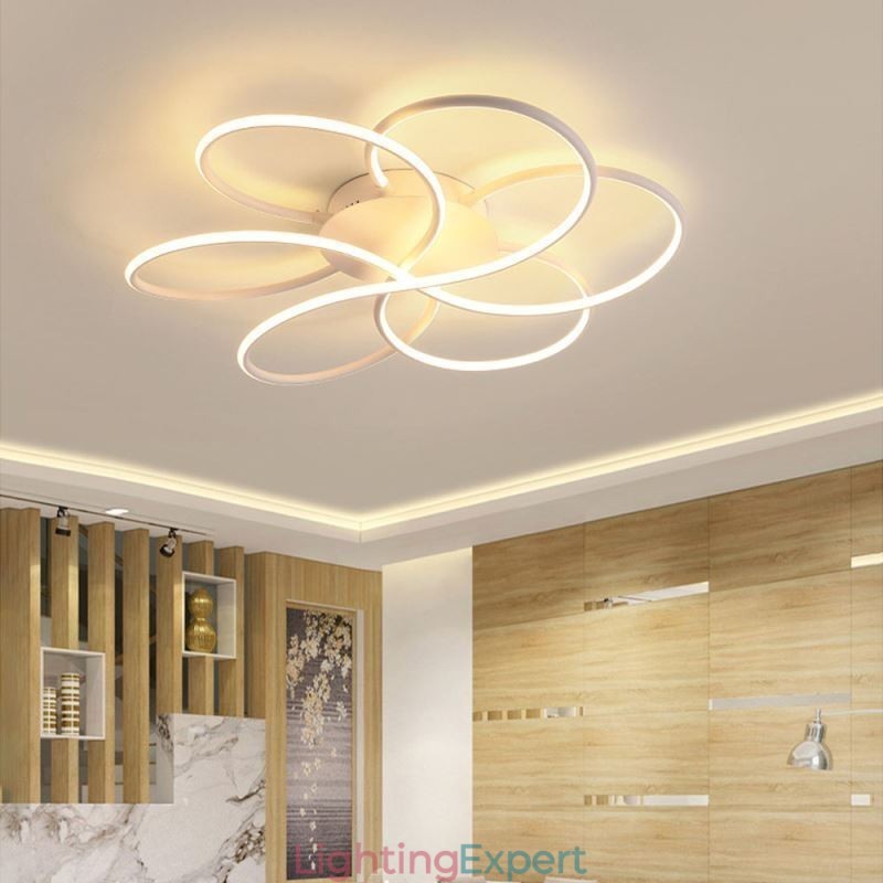 Linear Flush Mount Ceiling Light Modern Flower Design Light