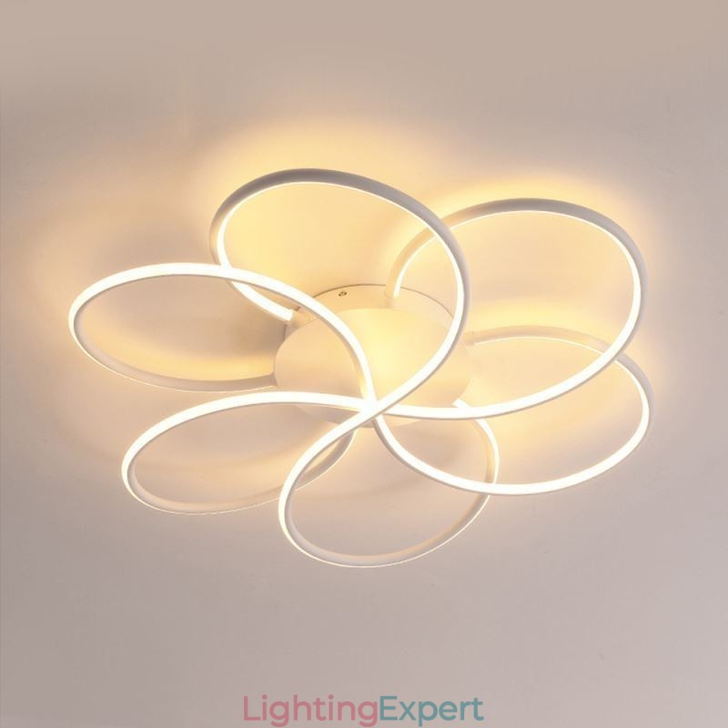 Linear Flush Mount Ceiling Light Modern Flower Design Light