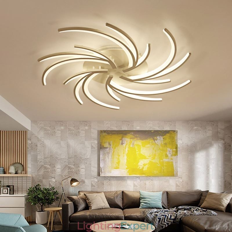 Modern Windmill Flush Mount Ceiling Light Irregular Decoration Lighting