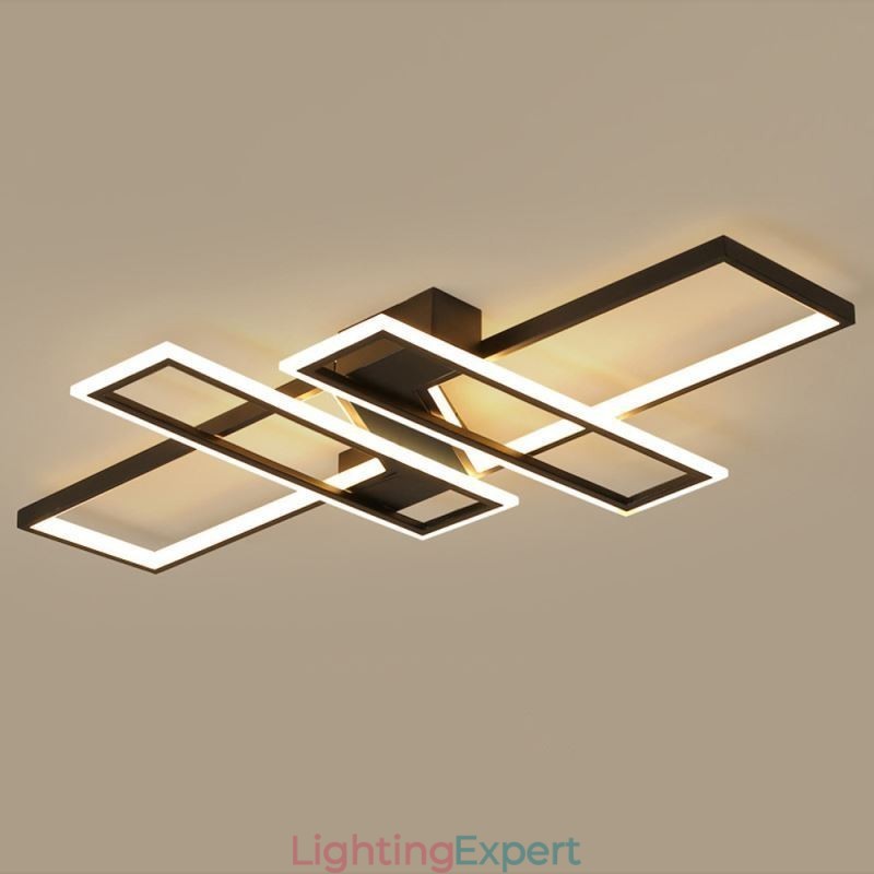 4 Light Flush Mount Ceiling Light Modern Geometric Linear Decorative Light Fixture