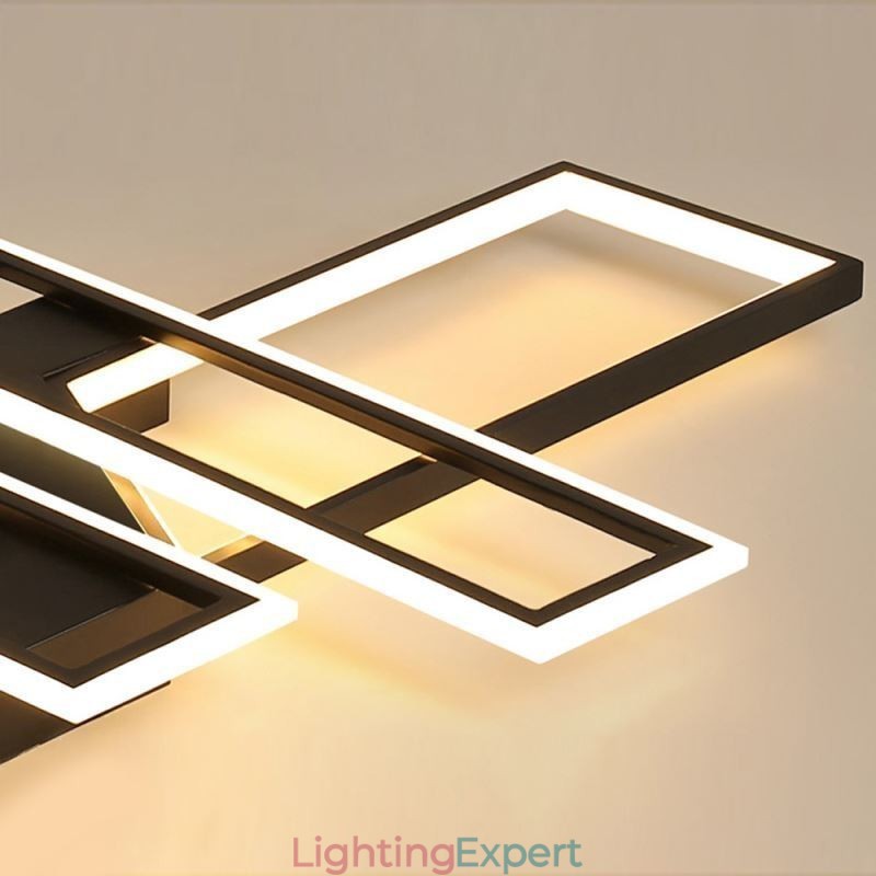 4 Light Flush Mount Ceiling Light Modern Geometric Linear Decorative Light Fixture
