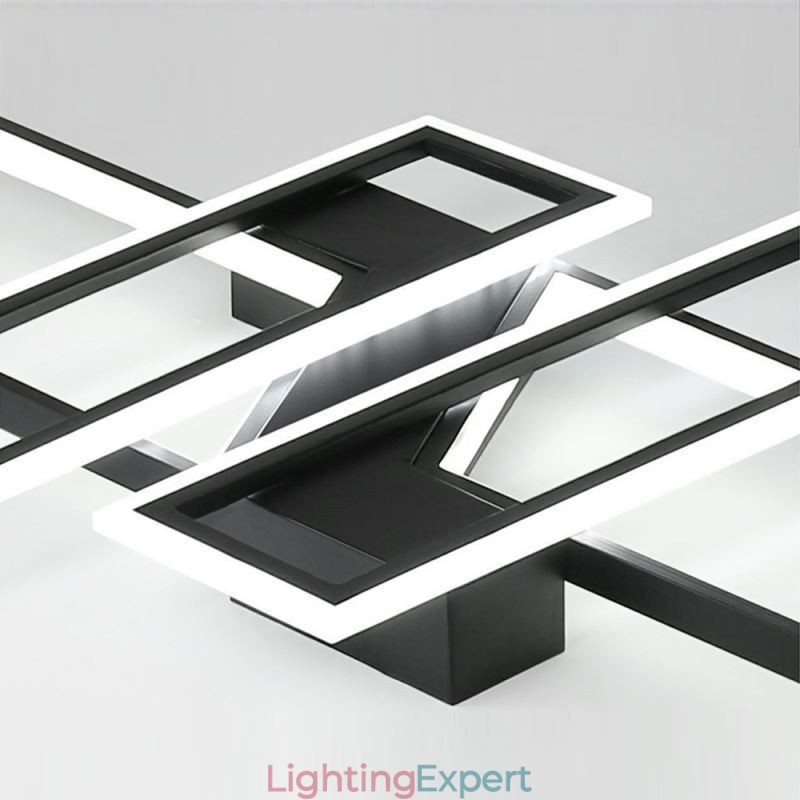 4 Light Flush Mount Ceiling Light Modern Geometric Linear Decorative Light Fixture