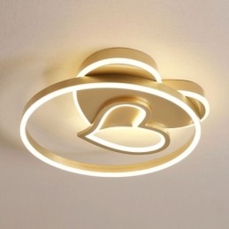 Modern Flush Mount Acrylic Double Layer Heart Shaped Ceiling Light