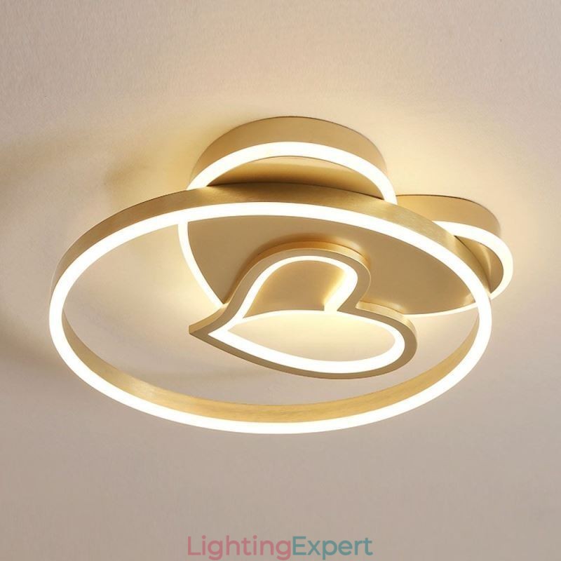 Modern Flush Mount Acrylic Double Layer Heart Shaped Ceiling Light