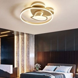Modern Flush Mount Acrylic Double Layer Heart Shaped Ceiling Light