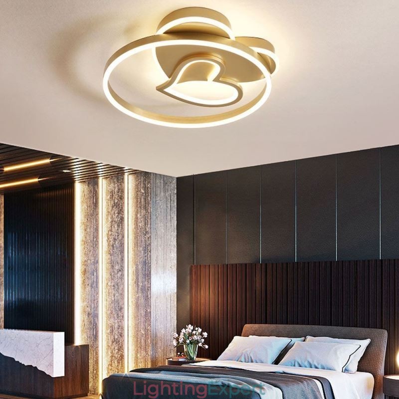 Modern Flush Mount Acrylic Double Layer Heart Shaped Ceiling Light
