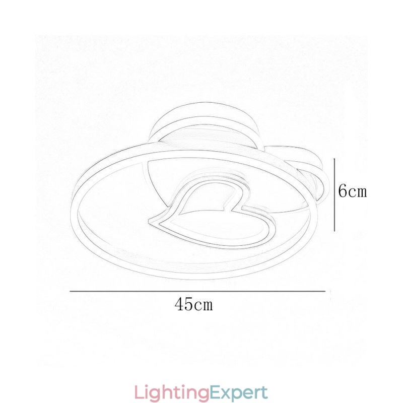 Modern Flush Mount Acrylic Double Layer Heart Shaped Ceiling Light