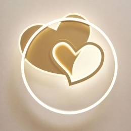 Modern Flush Mount Acrylic Double Layer Heart Shaped Ceiling Light