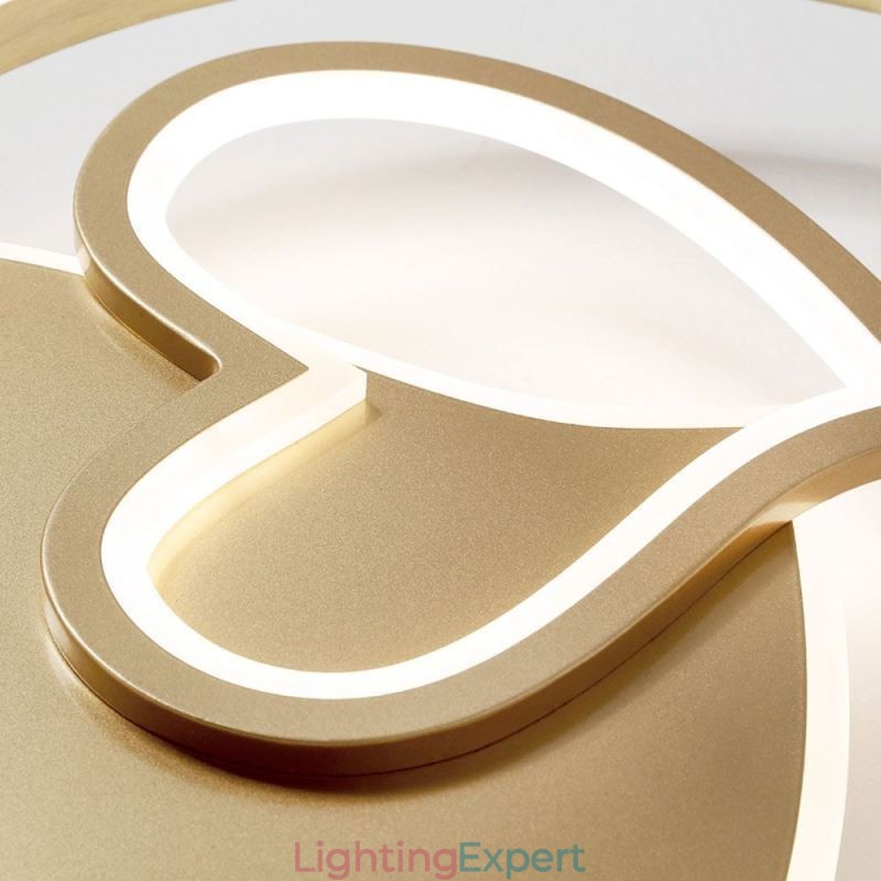 Modern Flush Mount Acrylic Double Layer Heart Shaped Ceiling Light