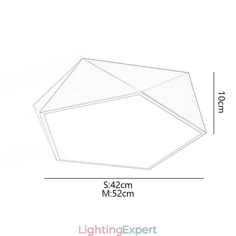 Gold Geometric Flush Mount Acrylic Ceiling Light