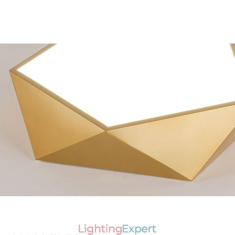 Gold Geometric Flush Mount Acrylic Ceiling Light