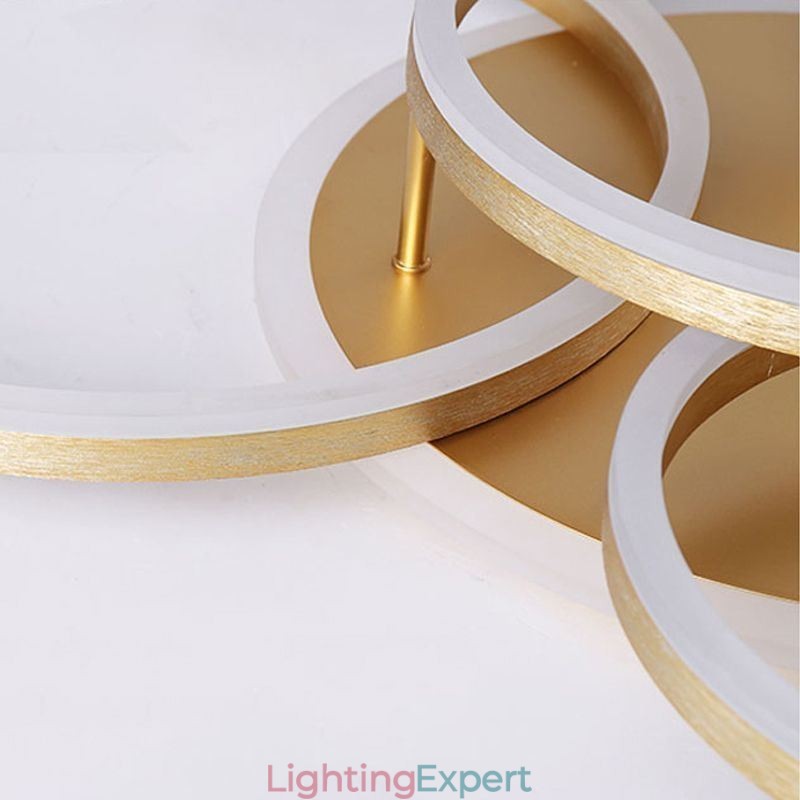 Modern Flush Mount Round Gold Ceiling Light
